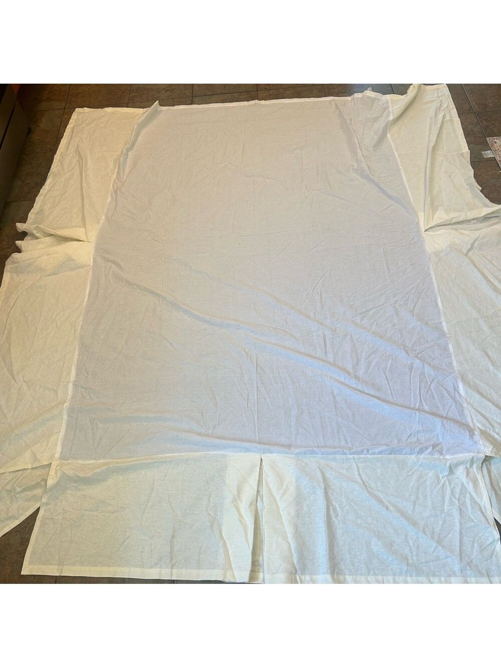 Pottery BarnBed Skirt Full Linen Cotton Blend 15” Drop Cream